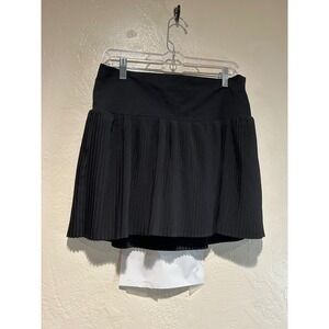 JoyLab Black Pleated Athletic Skort Tennis Golf Skirt with Built-in Shorts L